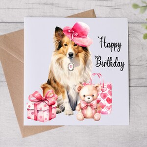From The Dog Biglietto di compleanno - Biglietto mamma cane - Biglietto di compleanno - Cane pastore delle Shetland - Besties - Biglietto personalizzato