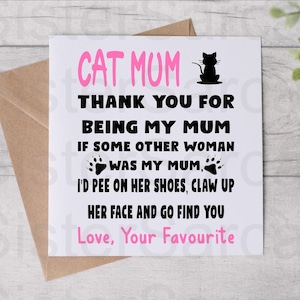 Tarjeta del Día de la Madre de From The Cat - Tarjeta de mamá gata - Tarjeta divertida - Tarjeta del Día de la Madre - Tarjeta personalizada - Tarjeta de From The Cat