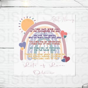 J'ai quitté la maternelle - Merci de m'avoir aidé - Carte de professeur - Groupe de jeu - Préscolaire - Fin de l'année - Carte de départ - Carte personnalisée