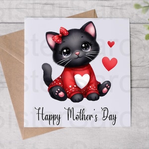 Carte de fête des mères du chat - carte de maman chat - carte drôle - carte de fête des mères - carte personnalisée - carte de chat