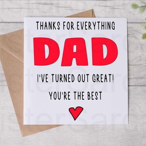 Vaderdagkaart - bedankt papa, ik ben geweldig geworden - grappige kaart - gepersonaliseerde kaart - kerstkaart - verjaardagskaart