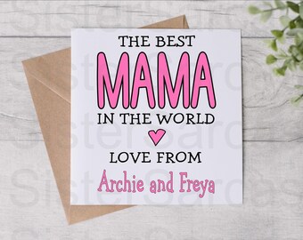 Carte de fête des mères - carte pour maman - meilleure maman du monde entier - fête des mères - carte personnalisée - carte de voeux - carte d'anniversaire