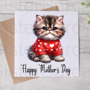 Tarjeta del Día de la Madre de From The Cat - Tarjeta de mamá gata - Tarjeta divertida - Tarjeta del Día de la Madre - Tarjeta personalizada