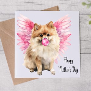 Tarjeta del Día de la Madre de From The Dog - Tarjeta para mamá de perro - Tarjeta del Día de la Madre - Perro Pomorania - Tarjeta personalizada
