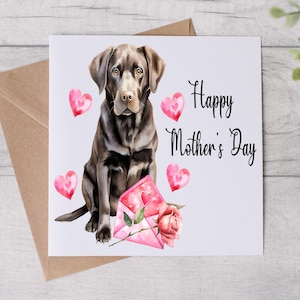From The Dog Biglietto per la festa della mamma - Biglietto per la mamma di un cane - Biglietto per la festa della mamma - Cane Labrador - Biglietto personalizzato