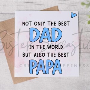 Biglietto per la festa del papà - Miglior papà e nonno - Biglietto divertente - Biglietto personalizzato - Biglietto per la festa del papà - Biglietto di compleanno