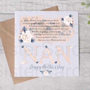 Feliz día de la madre, abuela. Tarjeta para abuela. Tarjeta del día de la madre. Tarjeta de cumpleaños. De los nietos. Tarjeta personalizada. Tarjeta de felicitación.