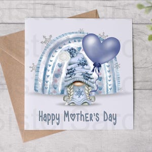 Mother’s Day Card - Card For Mum - Blue Gonk Mum - Mothers Day - Personalised Card - Greeting Card