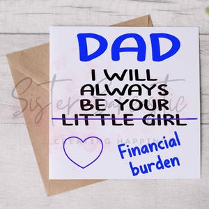 Tarjeta del Día del Padre - Papá, siempre seré tu carga financiera - Tarjeta divertida - Tarjeta personalizada - Tarjeta del Día del Padre - Tarjeta de cumpleaños