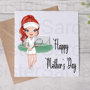 Muttertagskarte - Karte für Mama - Geburtstagskarte - Tennisspielerin - Tennistrainer - Personalisierte Karte - Grußkarte - Muttertag