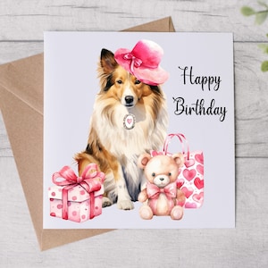 From The Dog Biglietto di compleanno - Biglietto mamma cane - Biglietto di compleanno - Cane pastore delle Shetland - Migliore amica - Biglietto personalizzato