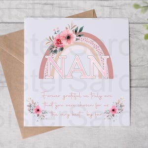 Nan Forever Grateful - Card For Nan - Mother’s Day Card - Birthday Card - From Grandkids - Personalised Card - Greeting Card