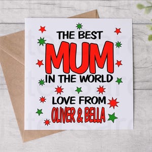 La mejor mamá del mundo - Tarjeta del día de la madre - Tarjeta para mamá - Tarjeta de cumpleaños - Tarjeta de Navidad - Tarjeta personalizada - Tarjeta de felicitación