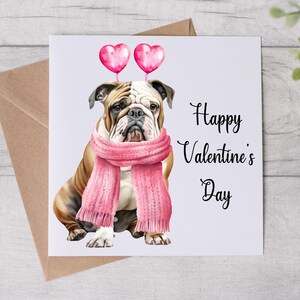 Carte de Saint-Valentin du chien - carte de maman de chien - carte de Saint-Valentin - bouledogue - carte personnalisée