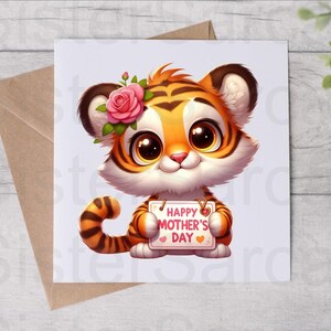 Mother’s Day Card - Card For Mum - Tiger - Mothers Day - Personalised Card - Greeting Card - Birthday Card
