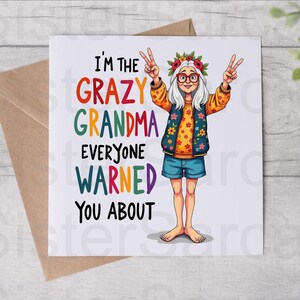 The Crazy Grandma - Card For Grandma - Funny Card - Mother’s Day Card - Birthday Card - Personalised Card - Greeting Card