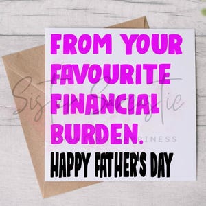Tarjeta del Día del Padre para papá - Para tu carga financiera - Tarjeta divertida - Tarjeta personalizada - Tarjeta del Día del Padre - Tarjeta de cumpleaños