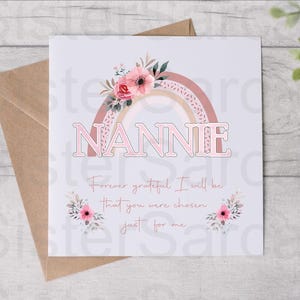 Nannie Forever Grateful - carte pour nounou - carte de fête des mères - carte d'anniversaire - des petits-enfants - carte personnalisée - carte de voeux