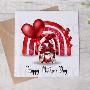 Mother’s Day Card - Card For Mum - Red Gonk Mum - Mothers Day - Personalised Card - Greeting Card
