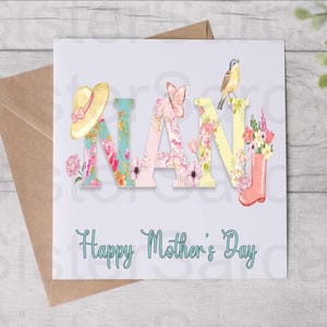 Jardinage de nan - carte pour grand-mère - carte de fête des mères - carte d'anniversaire - des petits-enfants - carte personnalisée - carte de voeux