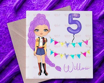 Birthday Card - Kpop - Granddaughter Card - Personalised Card - 5th Birthday - Daughter Birthday Card - Niece Birthday Card