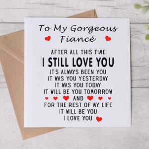 À mon magnifique fiancé - carte d'anniversaire fiancé - carte de Saint-Valentin - carte personnalisée