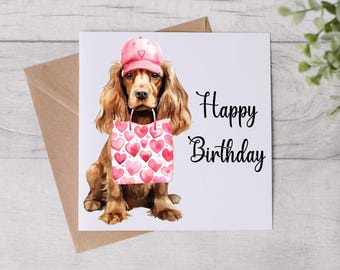 From The Dog Birthday Card - Dog Mum Card -  Birthday Card - Cocker Spaniel Dog - Bestie - Personalised Card