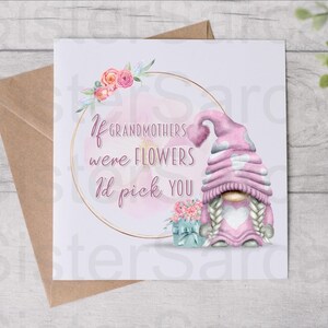 Si las abuelas fueran flores, te elegiría a ti - Tarjeta para abuela - Tarjeta de cumpleaños - Tarjeta para el día de la madre - Tarjeta personalizada - Tarjeta de felicitación