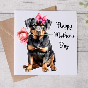 From The Dog Biglietto per la festa della mamma - Biglietto per la mamma di un cane - Biglietto per la festa della mamma - Cane Rottweiler - Biglietto personalizzato