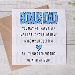 Carte de fête des pères personnalisée pour papa, beau-père, carte de beau-père, carte de voeux d'anniversaire drôle, cadeau de carte d'anniversaire
