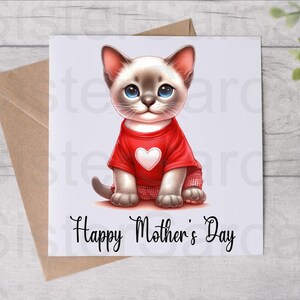 Carte de fête des mères du chat - carte de maman chat - carte drôle - carte de fête des mères - carte personnalisée - carte de chat
