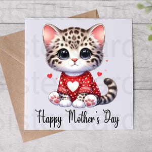 Carte de fête des mères du chat - carte de maman chat - carte drôle - carte de fête des mères - carte personnalisée - carte de chat