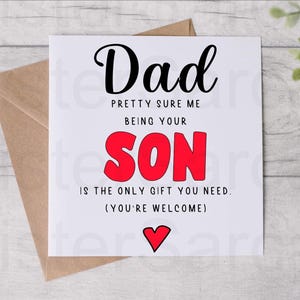 Vatertagskarte - Papa ist sicher, dass ich dein Sohn bin, ist ein Geschenk - Lustige Karte - Personalisierte Karte - Weihnachtskarte - Geburtstagskarte
