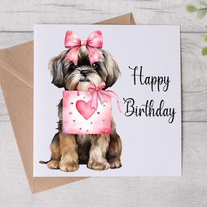 From The Dog Verjaardagskaart - Dog Mum Card - Verjaardagskaart - Shih Tzu-hond - Bestie - Gepersonaliseerde kaart