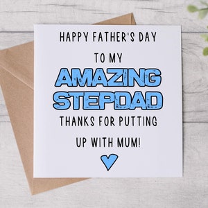 Tarjeta personalizada del Día del Padre para papá extra, padrastro, tarjeta de padrastro, tarjeta de felicitación de cumpleaños divertida, regalo de tarjeta de cumpleaños