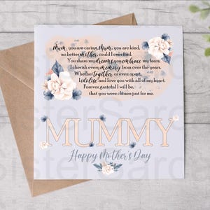 Muttertagskarte - Karte für Mama - Mama Gedicht Blumen - Muttertag - Personalisierte Karte - Grußkarte - Geburtstagskarte