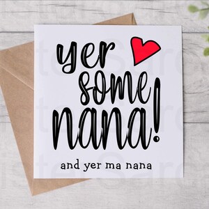 Tarjeta para la abuela escocesa - Tarjeta para el día de la madre - Tarjeta de cumpleaños divertida - De los nietos - Tarjeta personalizada - Tarjeta de Navidad