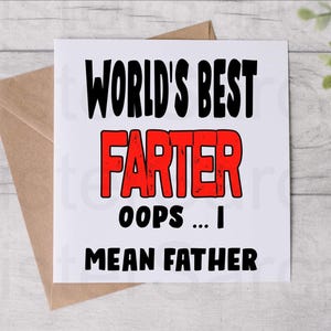 Die Vatertagskarte für Papa - Der beste Farter der Welt - Lustige Karte - Personalisierte Karte - Weihnachtskarte - Geburtstagskarte