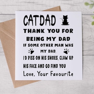 Tarjeta personalizada del Día del Padre para papá de gato, tarjeta de papá, papá gato, tarjeta de felicitación de cumpleaños grosera y divertida, regalo de tarjeta de cumpleaños