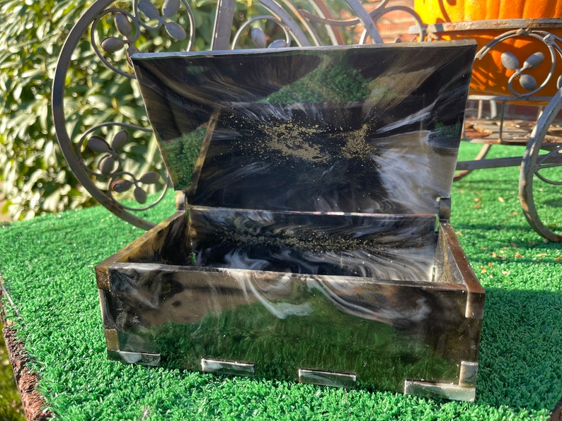 Custom Resin Jewelry Box Gold Marble Box for Jewelry Epoxy Resin Custom