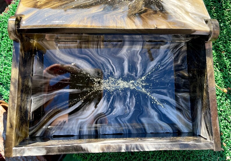 Custom Resin Jewelry Box Gold Marble Box for Jewelry Epoxy Resin Custom