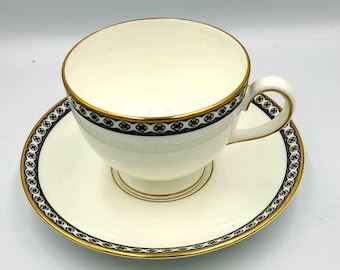 Set of 6 Wedgwood Ulander Black Cup & Saucer Sets - Etsy