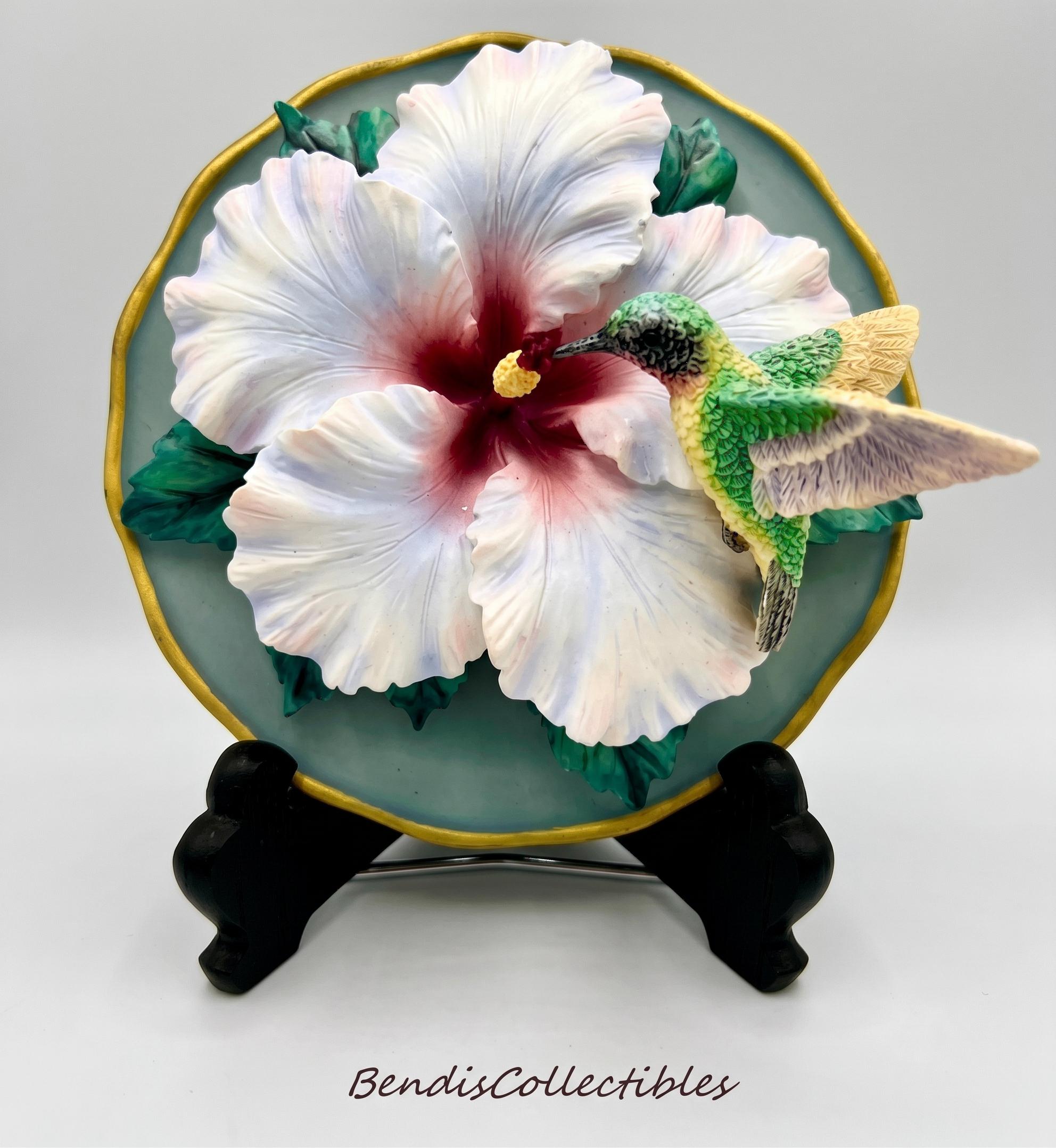Vintage 3D Hummingbird Wall Plate Bradford Exchange Heavenly