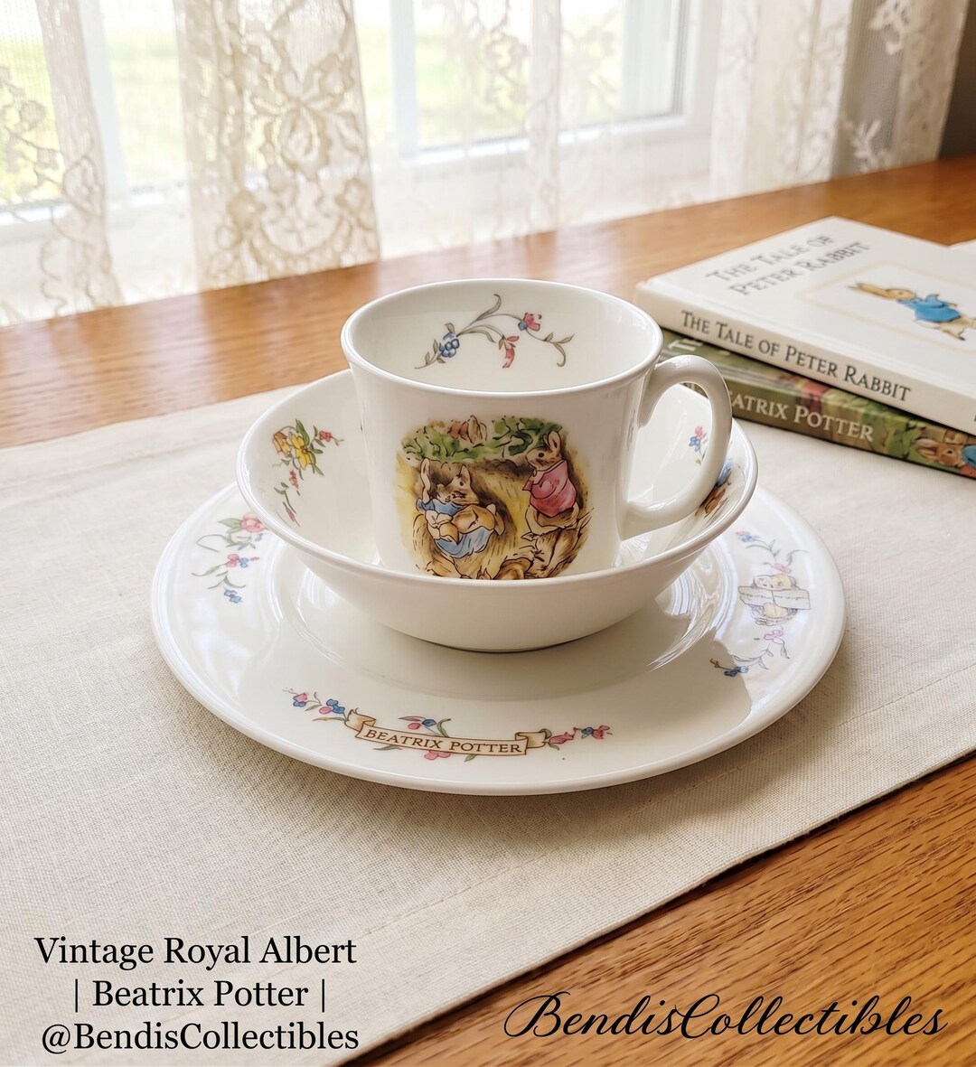 Vintage Royal Albert Beatrix Potter 3 Piece Child Dinner Set