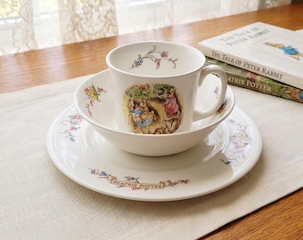 Beatrix Potter　ピーターラビット　陶器製置物　6体セット　2003 Vintage Royal Albert Beatrix Potter 3 Piece Child Dinner Set