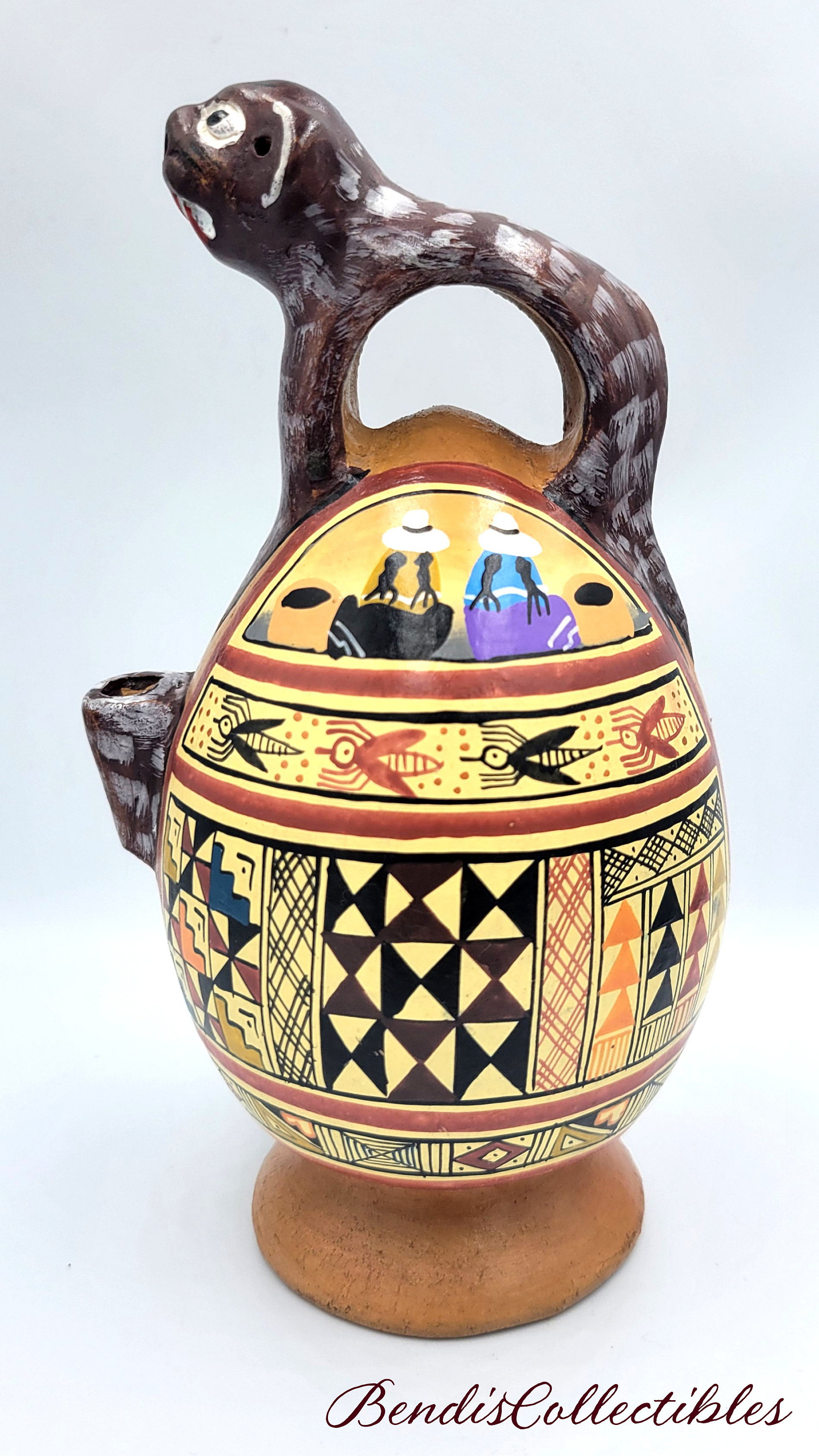 工芸品 Peru pottery church VTG Clay Terracotta Peruvian Peru Quinua Folk Art Pottery