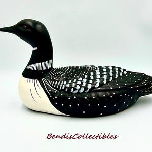 Vintage Common Loon hand painted ceramic art. @BendisCollectibles