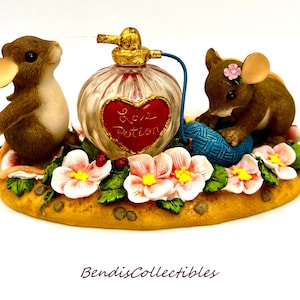 Vintage Fitz and Floyd Charming Tails Mice Figurine: Love Potion Perfume Bottle. @BendisCollectibles