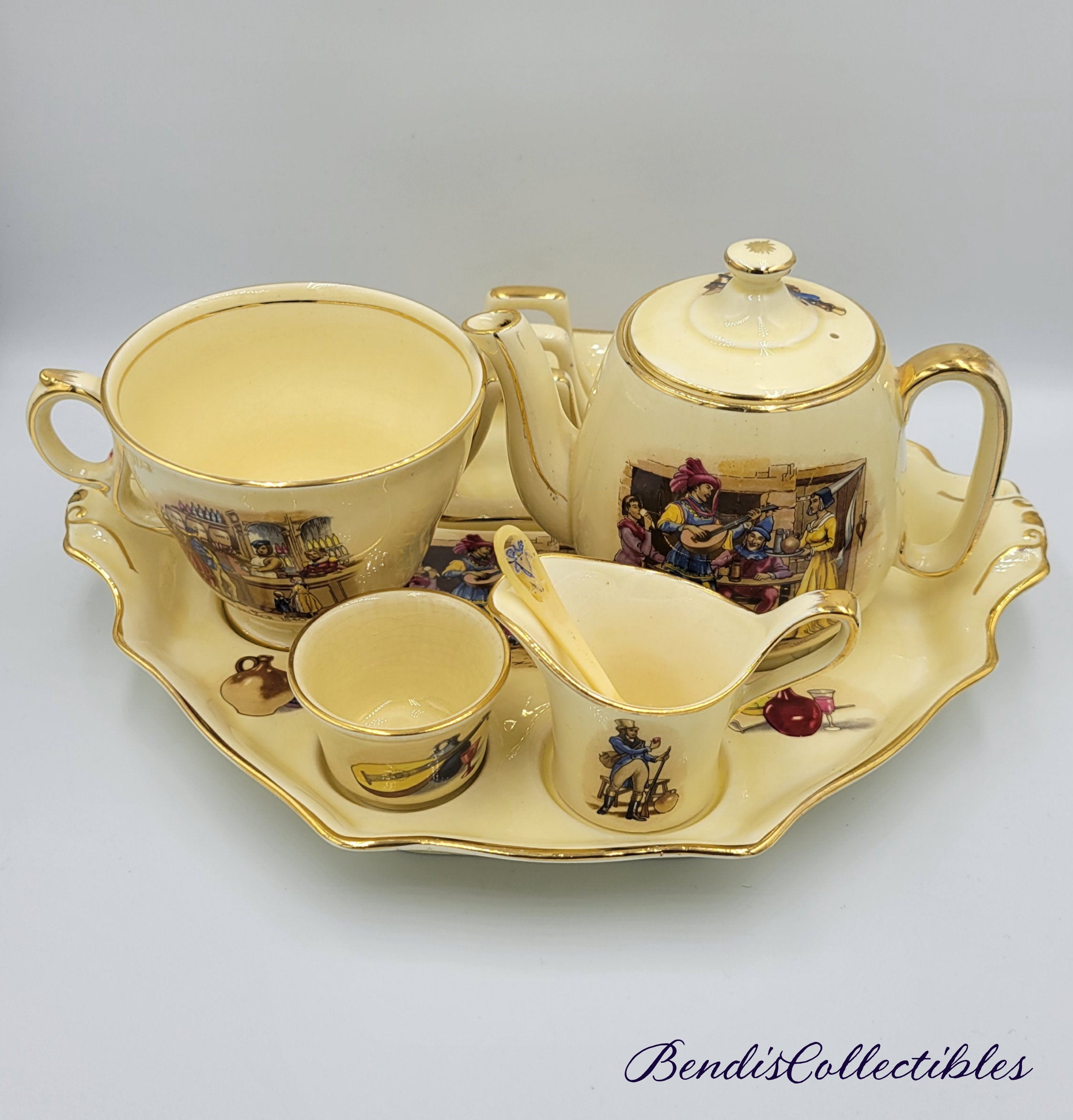 イギリスアンティーク、 Winton のc/s Antique RARE Find. 1840 Royal Winton Grimwades Breakfast Set