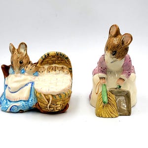 Vintage Beatrix Potter Royal Albert Figurines: Hunca Munca Set